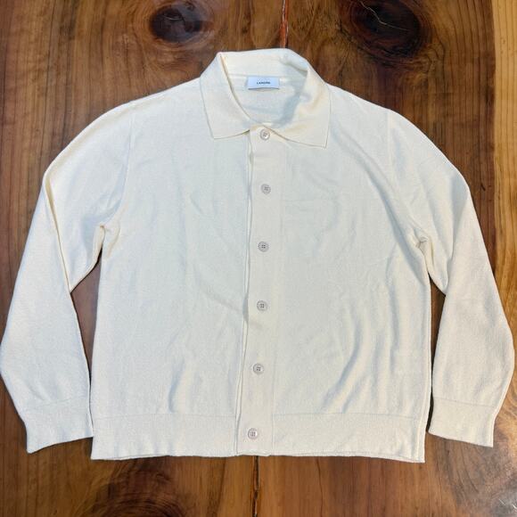 Lardini Italy Men's Cardigan Sweater XXL 2XL Cotton blend Button Collar W25 - Picture 1 of 6